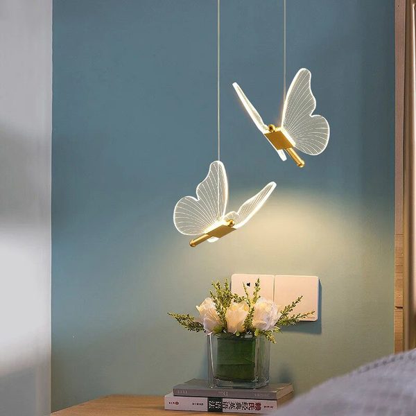 Pendant light in the shape of a butterfly