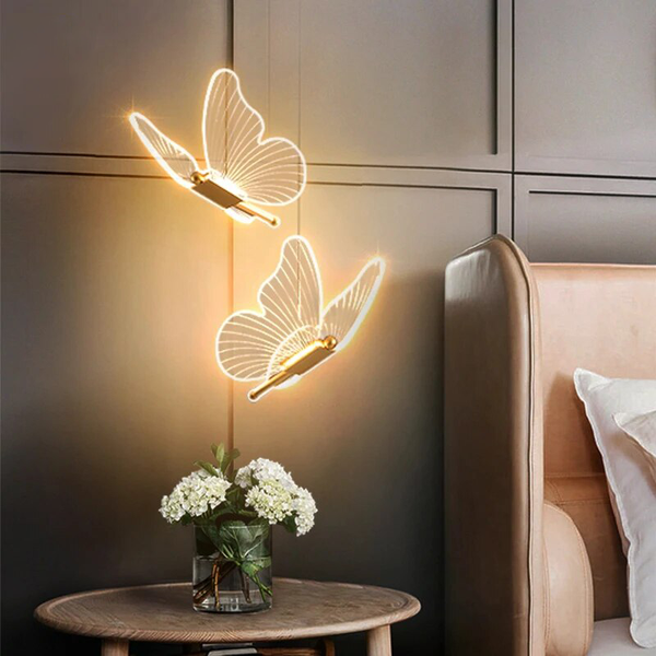 Pendant light in the shape of a butterfly