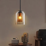 Mica Mid-Century Pendant Lamps with Double Glass