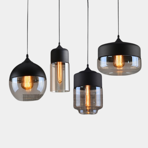 Plafondlamp™ - Combined metal and glass pendant lights