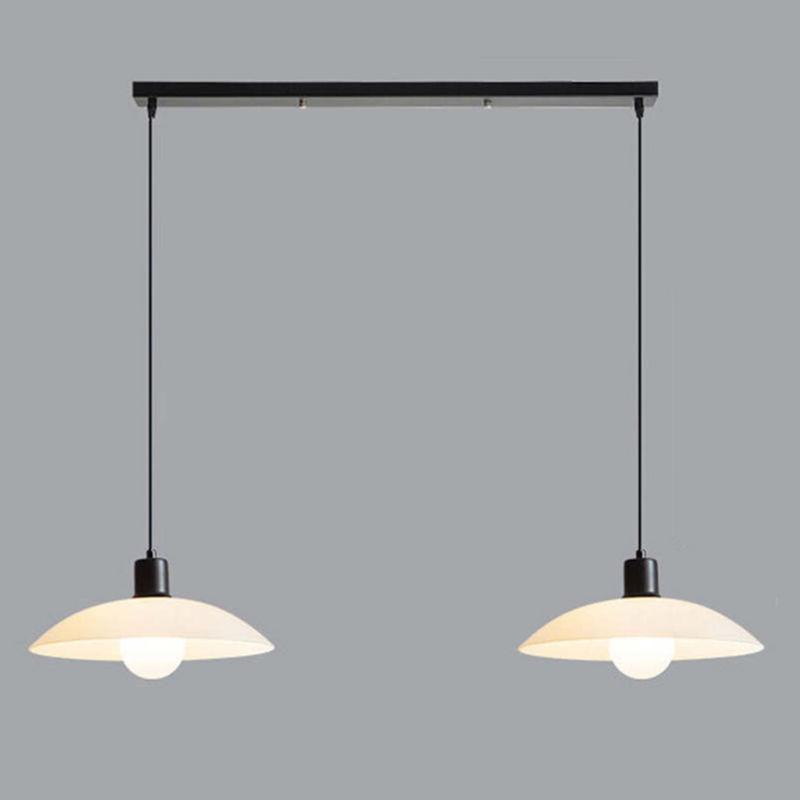 Minimalist Pendant Light made of White Plate Glass