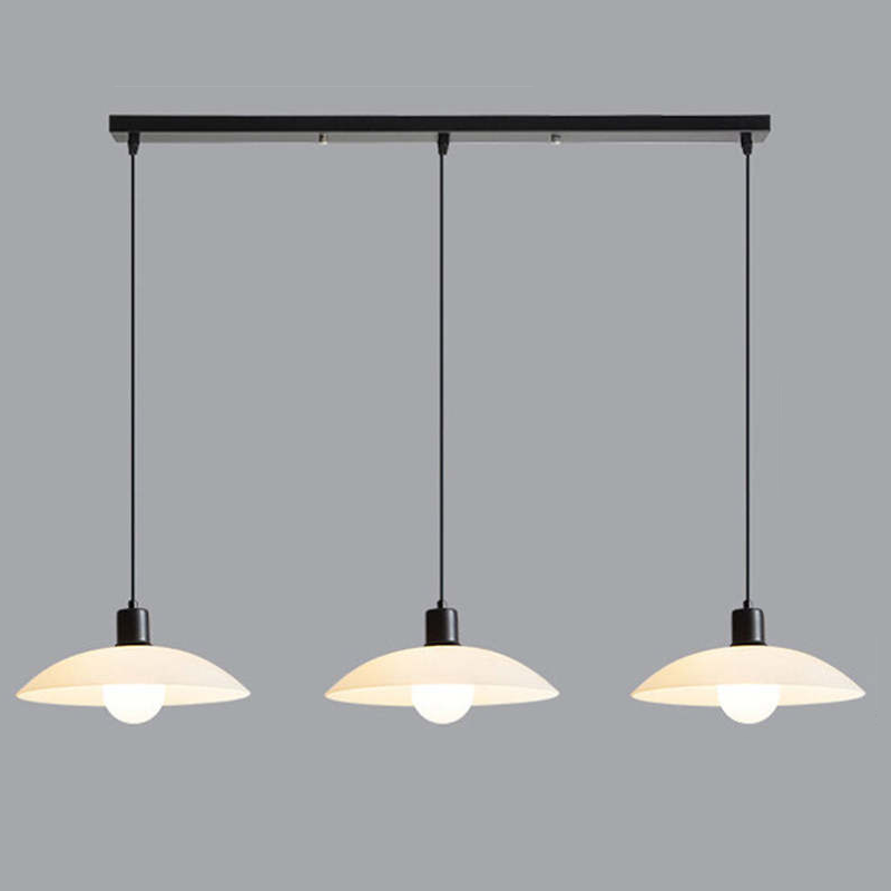 Minimalist Pendant Light made of White Plate Glass