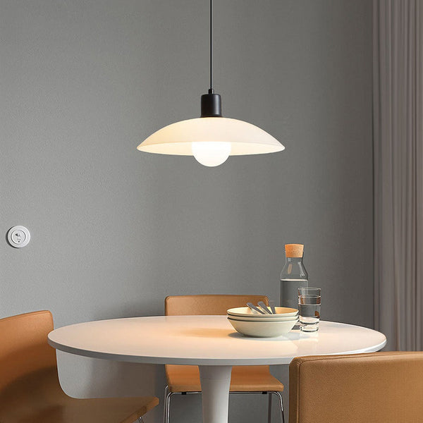 Minimalist Pendant Light made of White Plate Glass