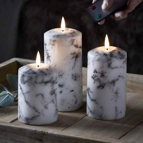 Candlylight™ | Set de 3 Bougies LED Marble