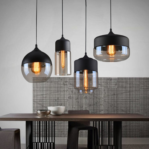 Plafondlamp™ - Combined metal and glass pendant lights