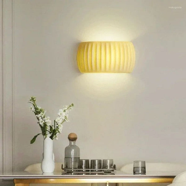 Modern Art Deco resin ribbed wall light